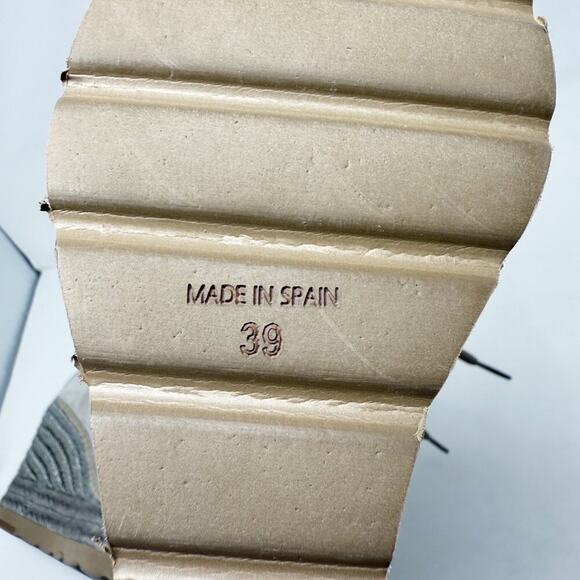 Vidorreta Taupe Suede & Faux Fur Espadrille Boots Size EU 39 Lace Up Wedge Heel - Picture 7 of 9